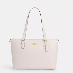 Coach Gallery Leather Structured Tote Chalk/Gold Accents
